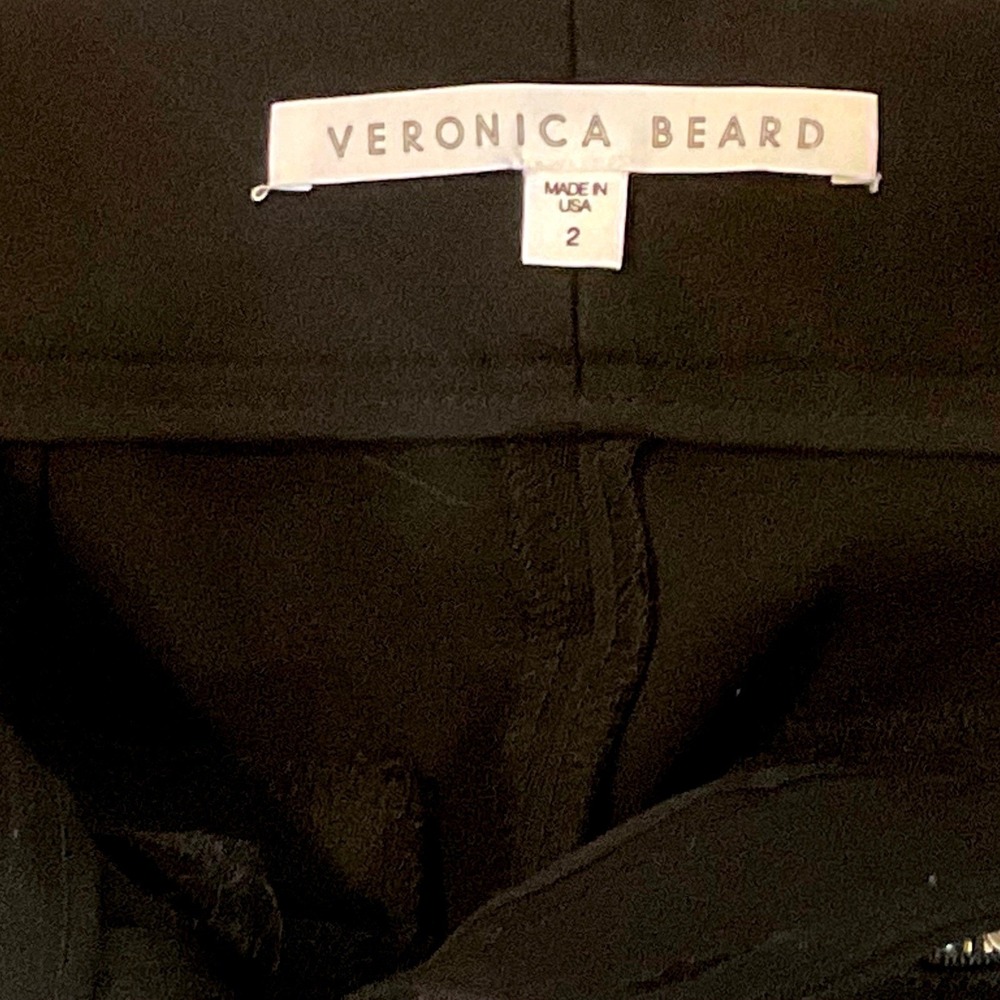 Veronica Beard women's pants Metro Cropped Flare RE17-BST6200 sz 2 black trouser - Picture 9 of 10